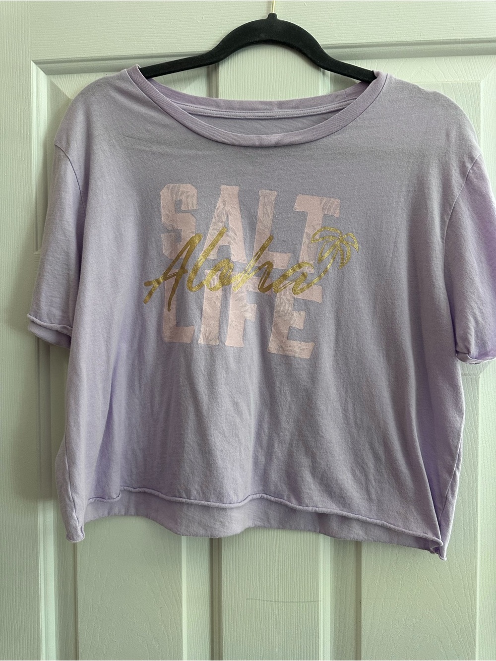 Salt Life Lavender Aloha Crop Top with Gold Accent